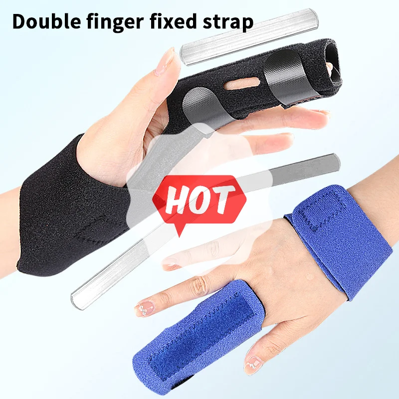 Attelle de doigt réglable à deux doigts, attelle de déclenchement, redresser les doigts cassés et courbés, pouces, maillet, Support pour ténosynovite
