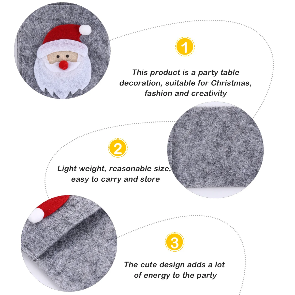 

4Pcs Tableware Cover Christmas Pattern Rich Color Creative Dinnerware Cover for Christmas Table Decoration Lovely Party