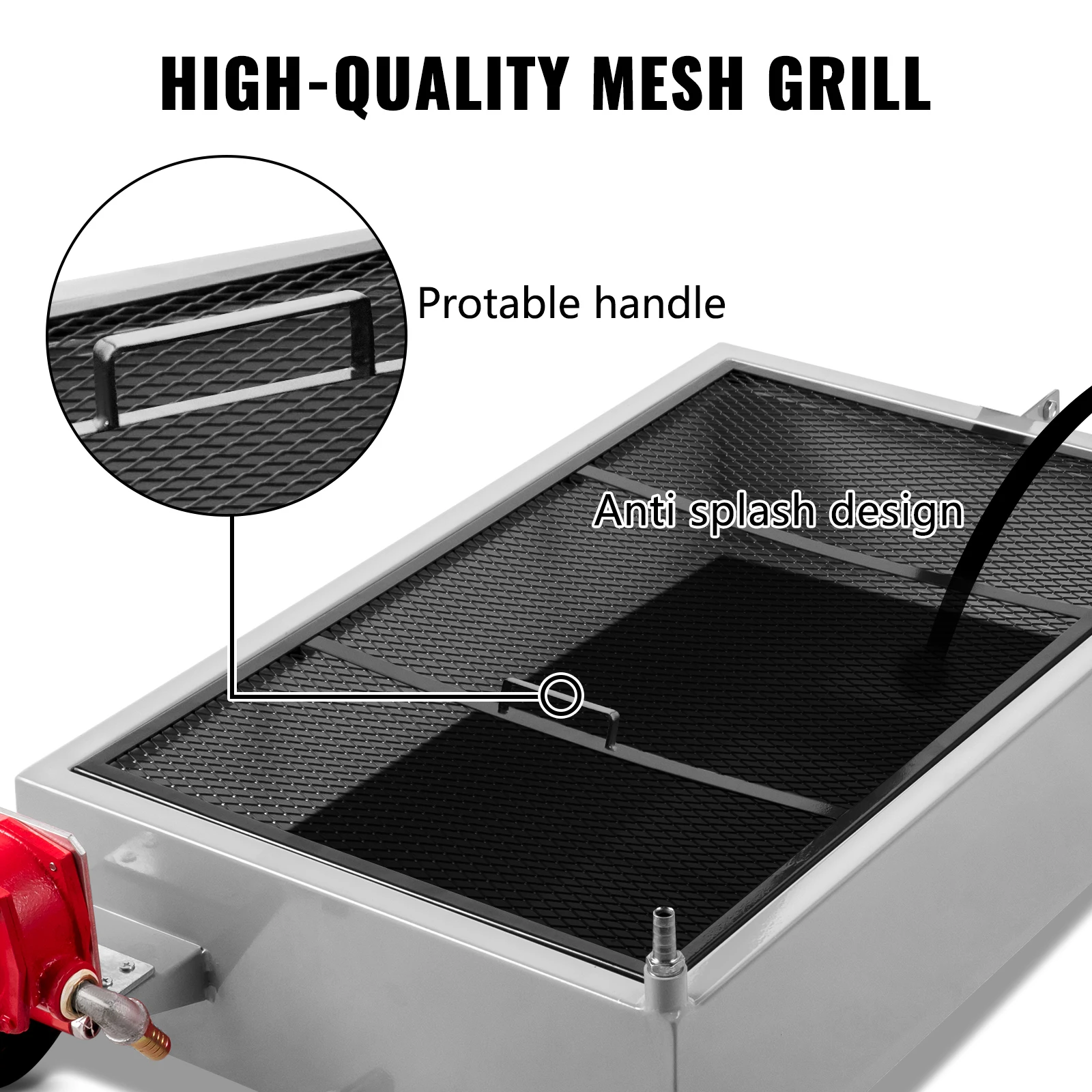 SucceBuy Carter de vidange d'huile de 15 gallons Réservoir de vidange d'huile à profil bas Main pliable avec roulettes pivotantes de pompe pour le drainage d'huile de camion SUV de voiture