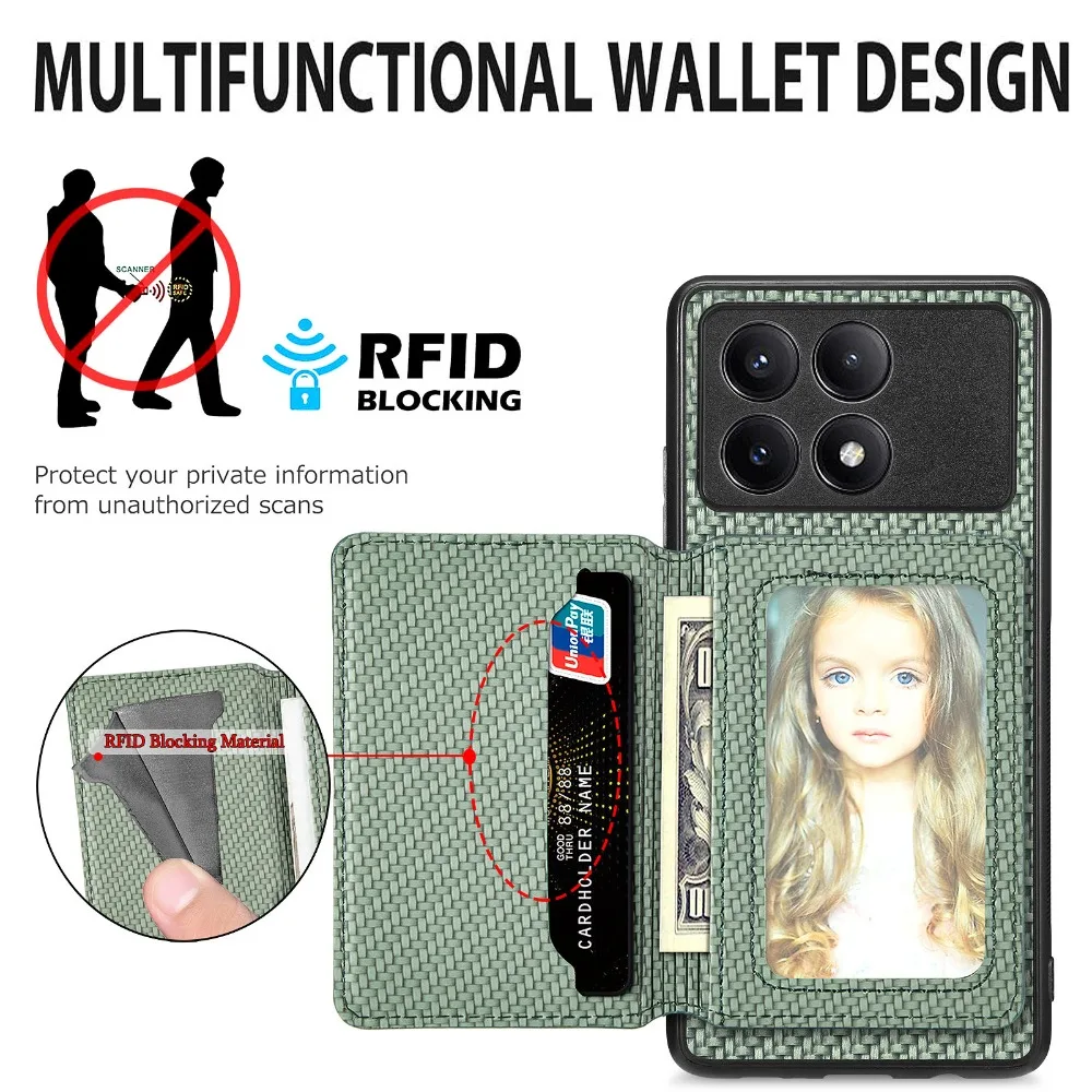 حافظة ظهر جلدية لهاتف Poco F8 Pro Ultra 5G بطاقة حجب RFID Funda Xiaomi Poco F8 Ultra حافظة Mi PocoF8 F 8 F8Pro غطاء مغناطيسي