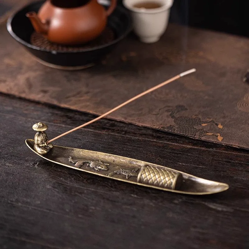 2026Creative Incense Holder Boat Fishing  Insence Burner Japanese Style Incense Stick Burners Aromatherapy Ornament Home Decor