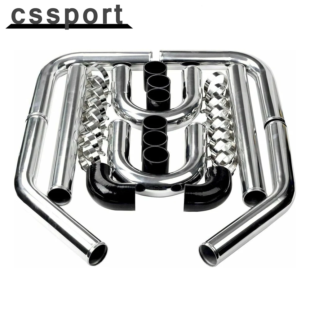 

2 inch Universal Turbo Aluminum Intercooler Piping +Silicone Coupler + Clamp Kit