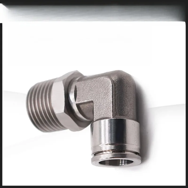 

304 Stainless Steel Threaded Elbow Tracheal Quick Connector PL8-02 4-M5 6-01 10-03 10PCS