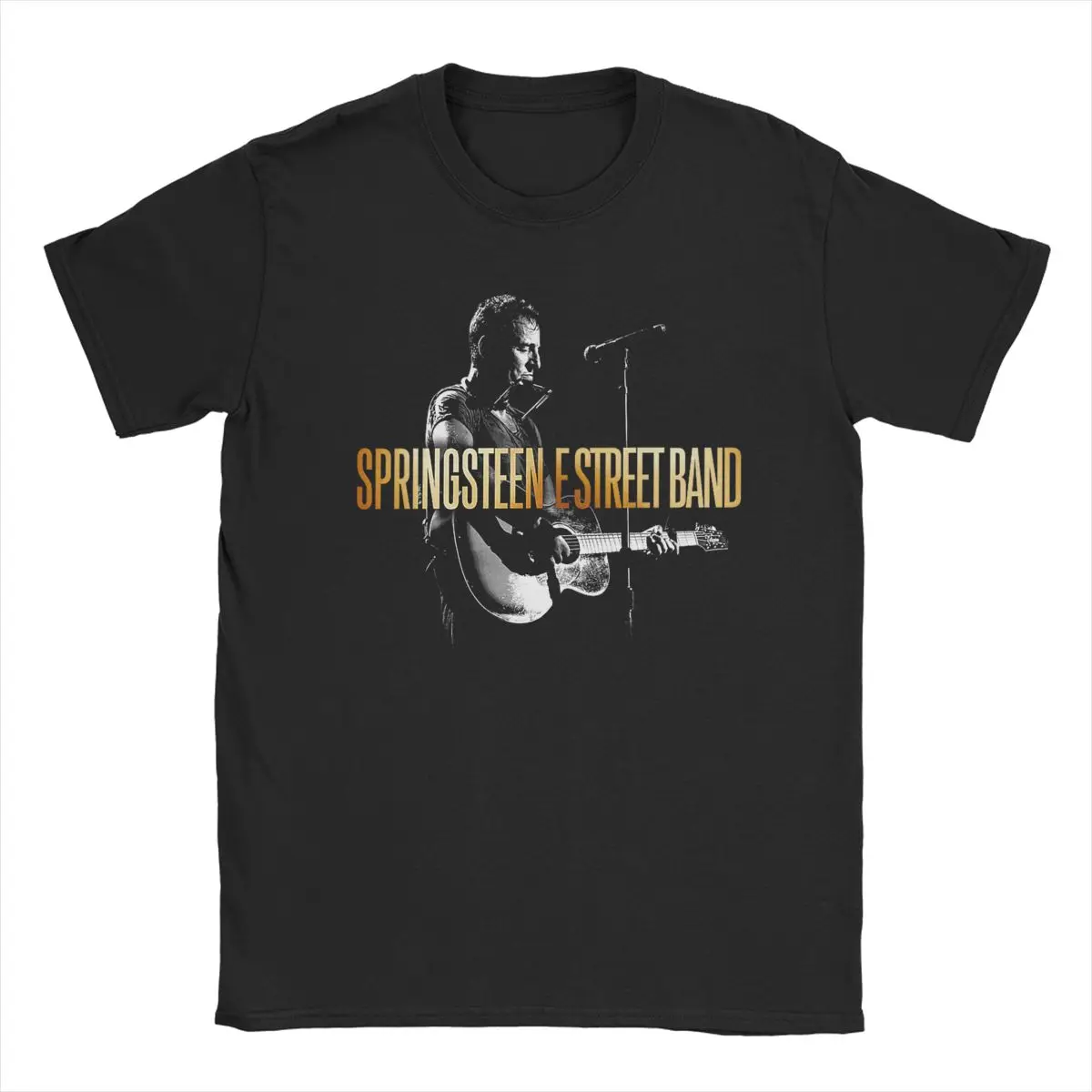 Men T-Shirts Bruces The E Street Band Springsteens Fashion 100% Cotton Tees Short Sleeve T Shirt Crew Neck Clothing Big Size