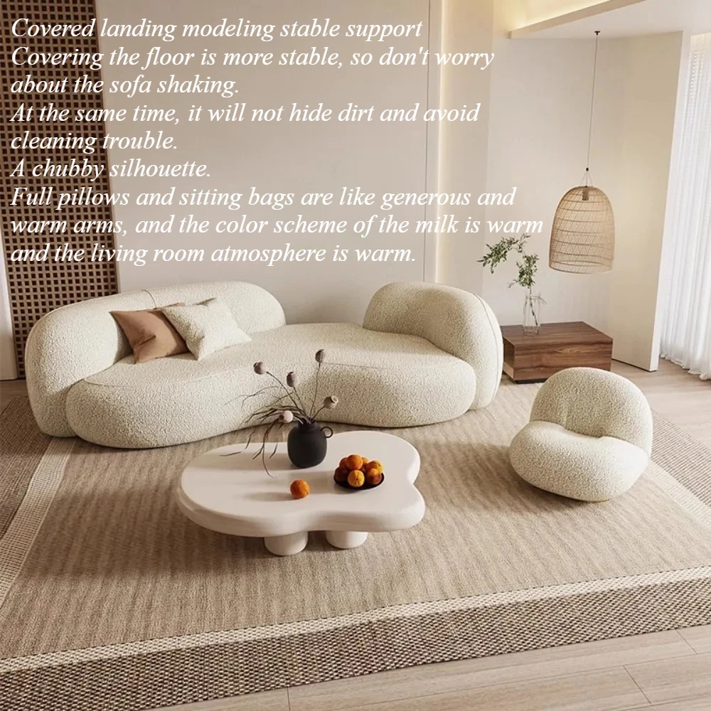 Nordic Luxury Living Room Sofa Berber Fleece Adults Elegant Corner Living Room Sofa Relaxing Soft Wohnzimmer Sofas Furnitures
