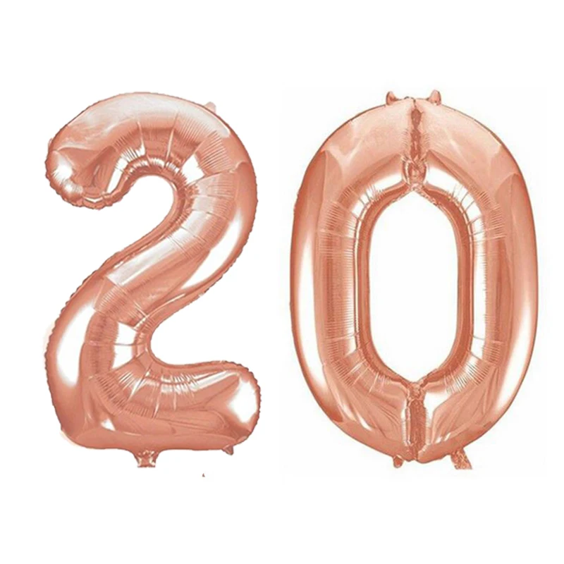 16inch Rose Gold Number Foil Balloons Kids Adult Birthday Wedding Anniversary Party Decor Foil Balloons Baby Shower Supplies