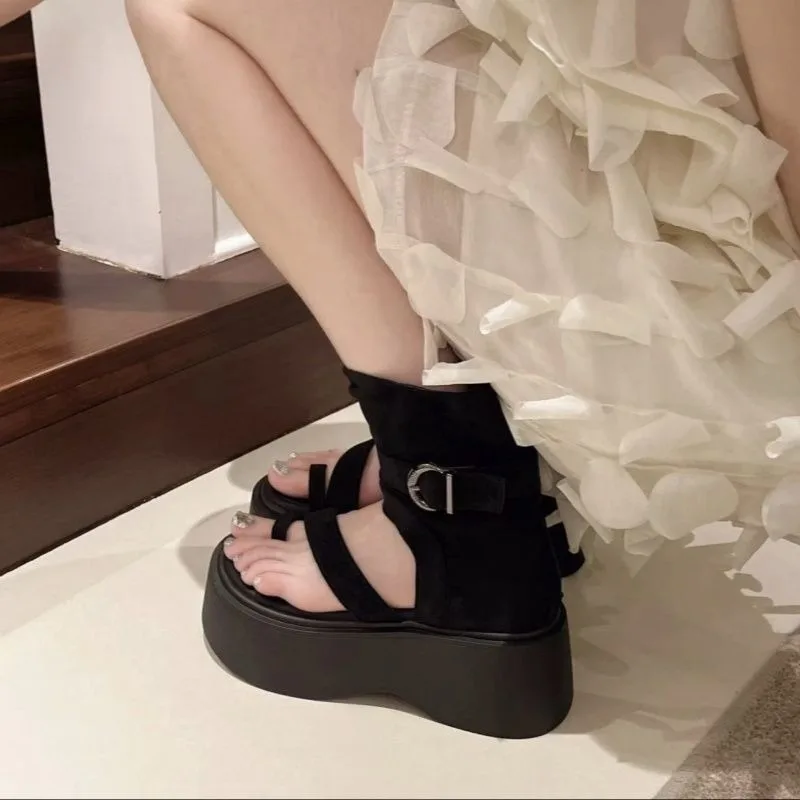 Women's Thick Sole Platform Sandals 2026 Spring Summer Casual Buckle Strap Open Toe Comfy Versatile Shoes