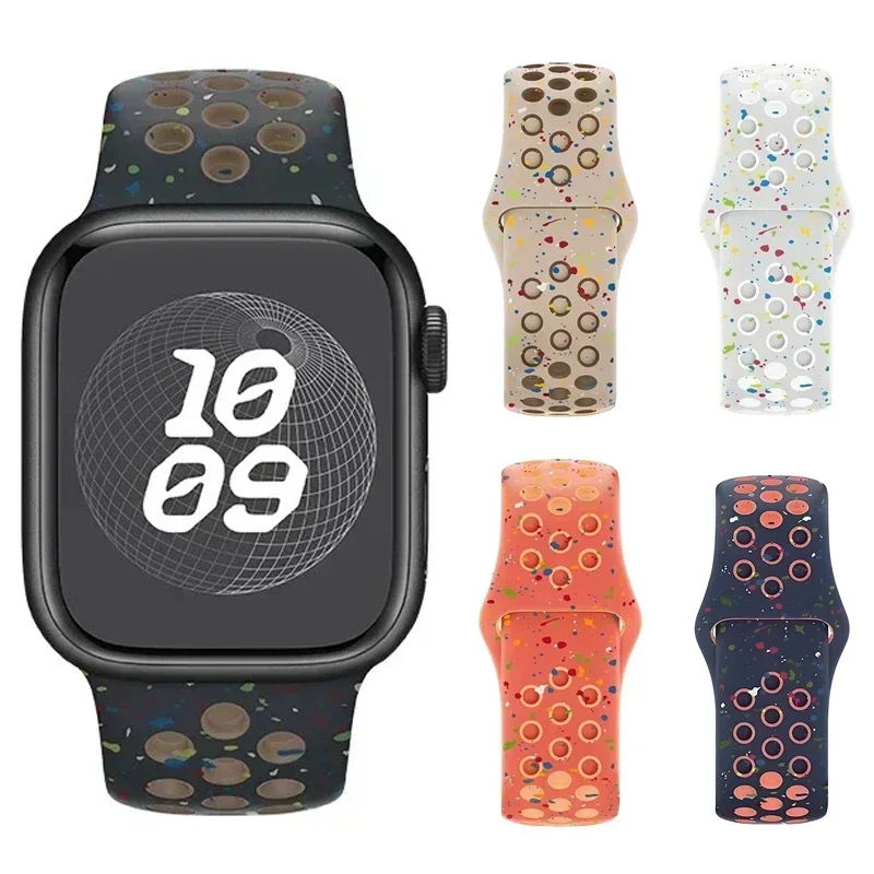 Silikonarmband für Apple Watch 44mm 45MM 46MM 38MM 40 41 42MM Sport-Gummiband Iwatch Series 11 10 9 8 7 6 SE2/3 Ultra2/3 49MM