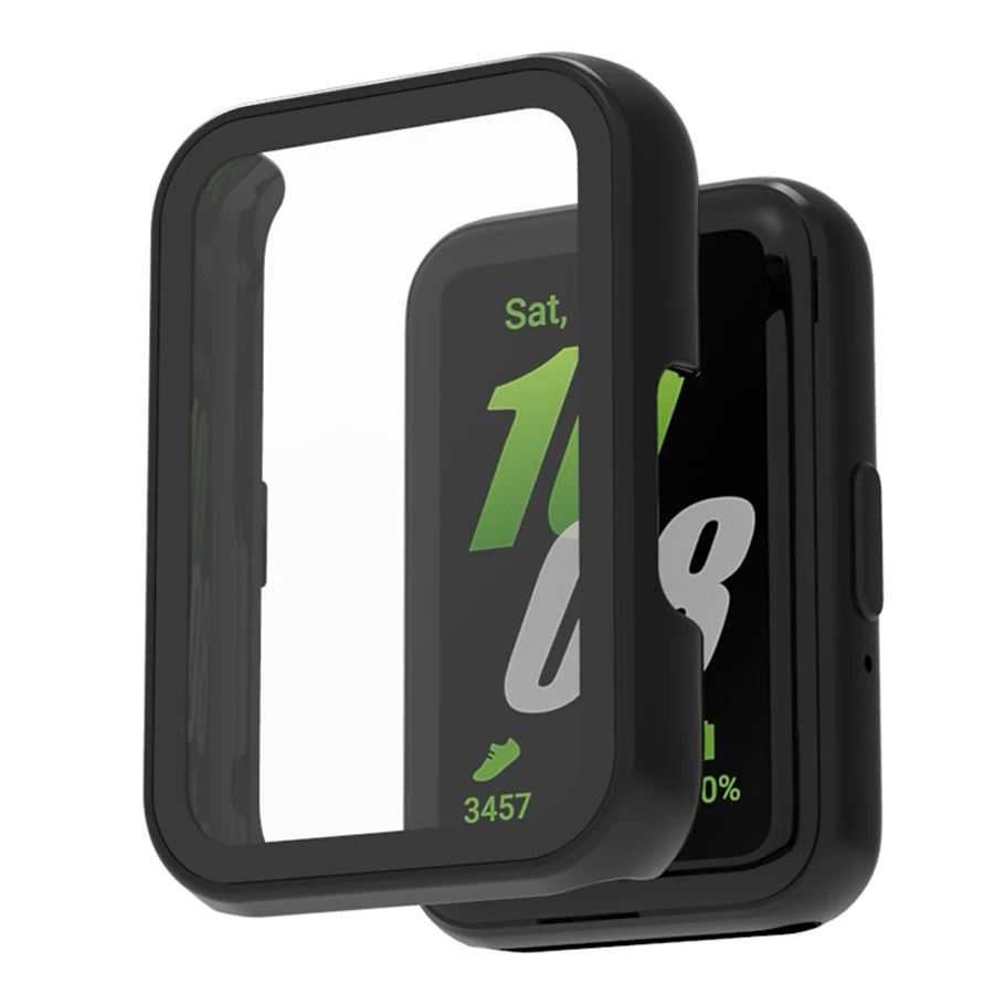 Geïntegreerde PC-horlogekast + gehard glazen schermbeschermer voor Samsung Galaxy Fit 3 SM-R390 Volledige cover Schokbestendig Anti-kras
