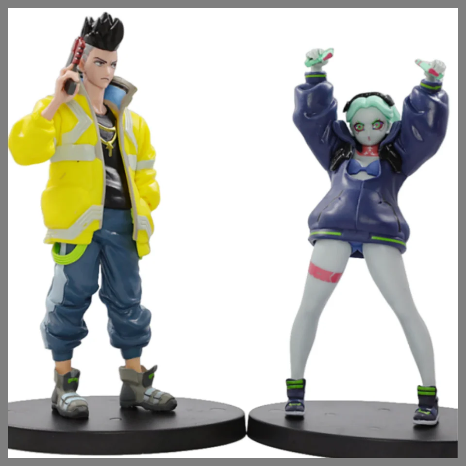 New 17cm Bandai Cyberpunk: Edgerunners Anime Figures David Martinez Rebecca Model Desktop Handmade Ornaments Decoration Gifts