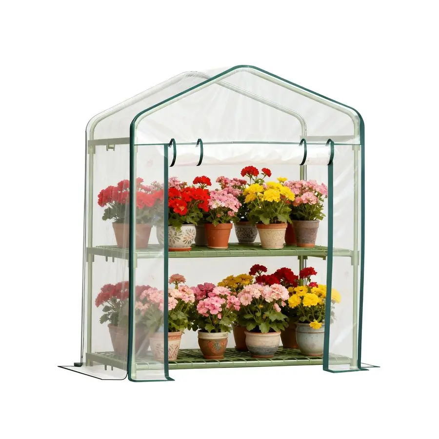 

Мини-теплица Tier, 27 x 19 x 36 дюймов, портативная теплица с ПВХ-покрытием и стальным каркасом для комнатных и уличных растений, рассады.