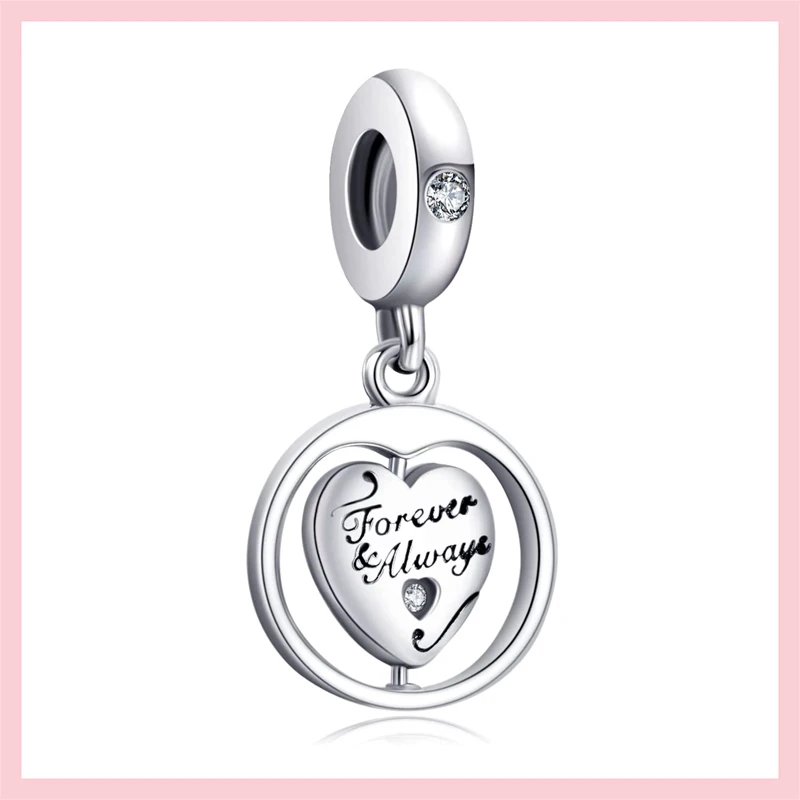 

2025 New Charms 925 Sterling Silver Forever Always Charm Beads Fit Snake Chain Bracelet Necklace DIY Jewelry