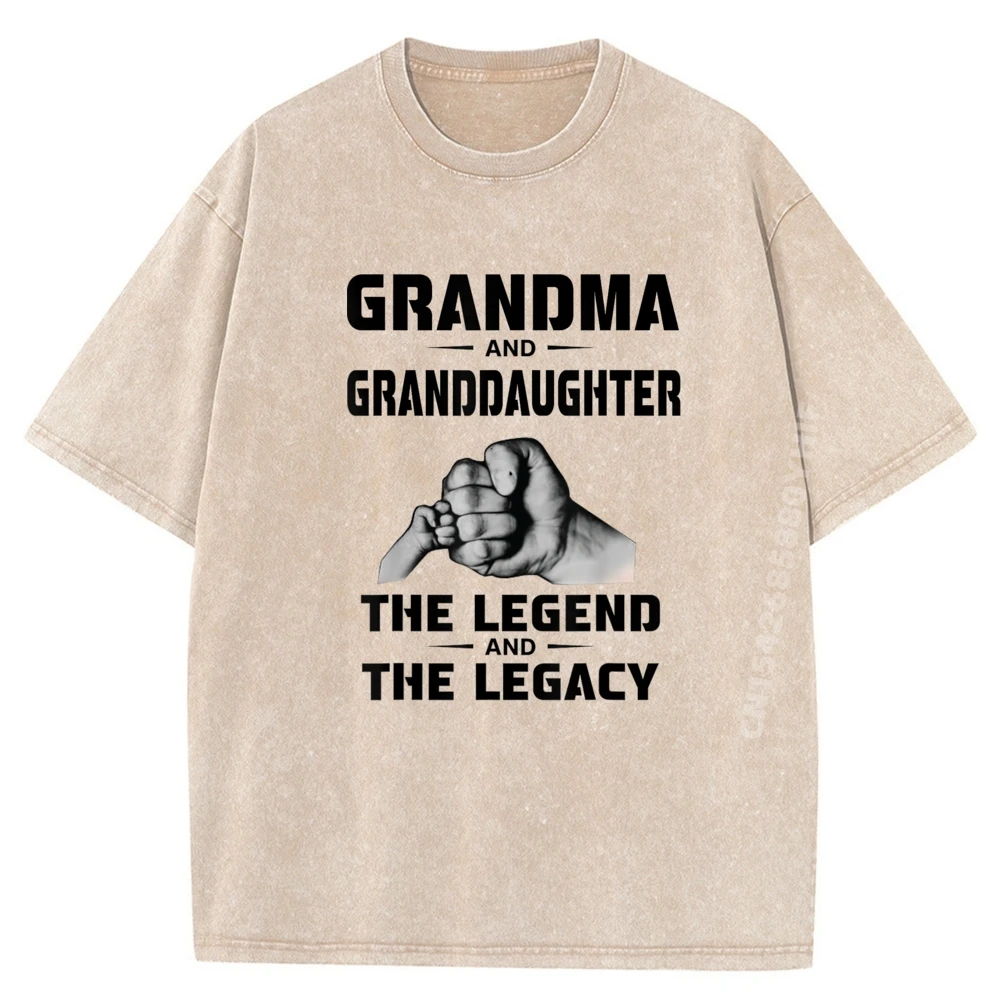 

Discount Grandma And Granddaughter The Legend T-shirts Men Tops Tees Gift Idea Casual Washed Shirt Graphic Tees