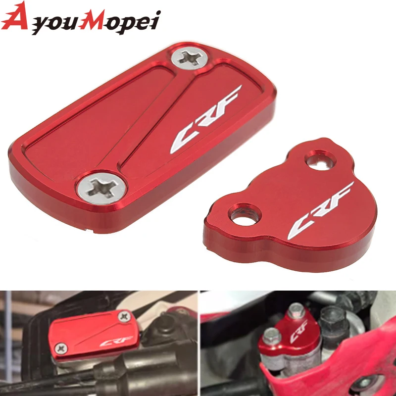 Front Rear Brake Fluid Reservoir Cover For HONDA CRF450R CRF250R CRF150R CRF250X CRF450X CRF 250 450 RX 450L Motorcycle CNC Cap