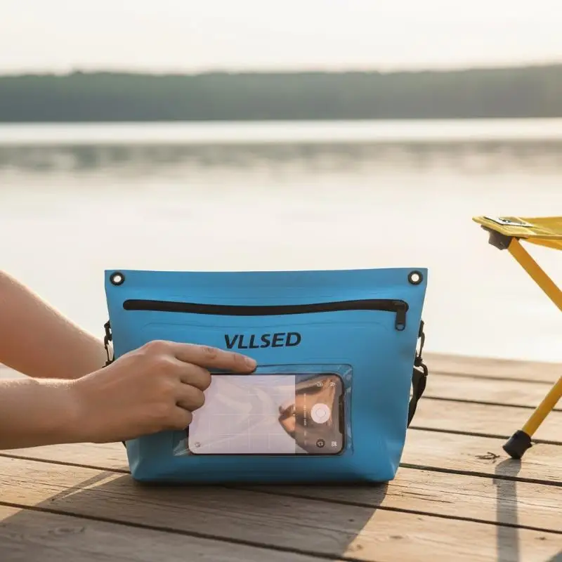 Touch Friendly Waterproof Dry Bag for Mobile Phones with Adjustable Shoulder Strap for Outdoor Sports and Boating