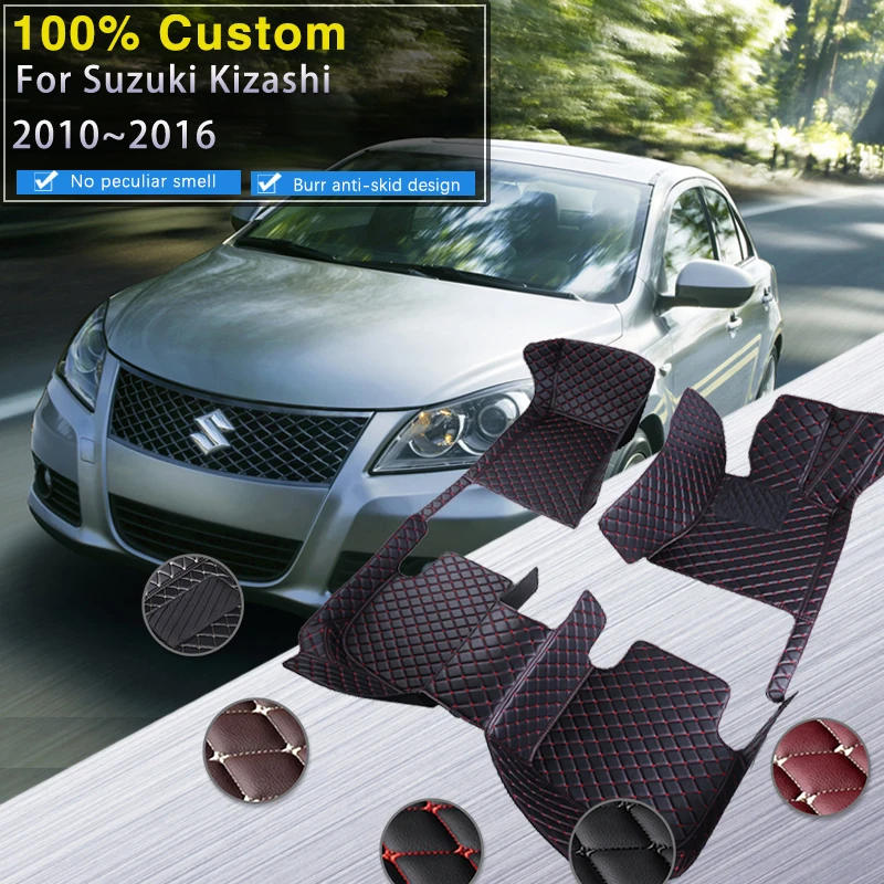 Car Mats For Suzuki Kizashi 2010~2016 Durable Carpet Rug Auto Leather Floor Mat Anti Dirt Pad Full Set Car Accessories 2011 2012