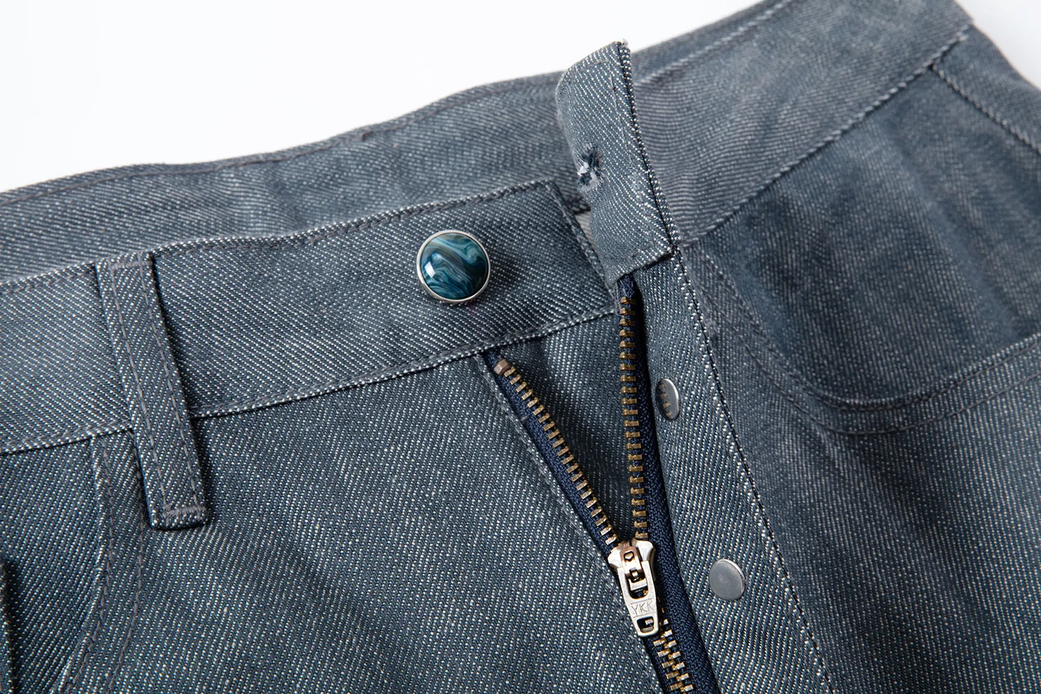 Türkise Jeans-Shorts mit Knöpfen für Herren, Streetwear, Baggy Casual Capri Denim-Shorts, Relaxed Fit, Workwear, Wide Leg Jorts – Detail 6