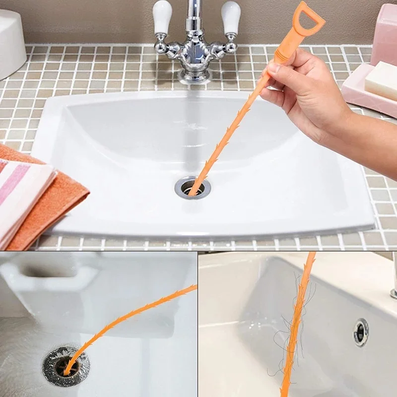 2/4/6/8PCS Snake Drain Clog Remover,Hair Snake Tool Drain Opener,Sink Snake for Sewer Kitchen Sink Bathroom Cleaning Tool