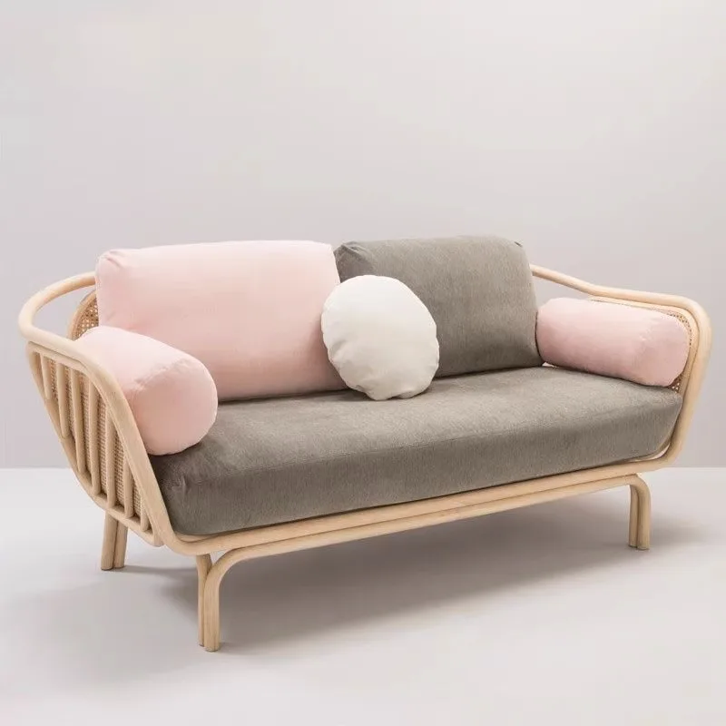 Double sofa courtyard rattan coffee table sun room garden balcony sofa chair