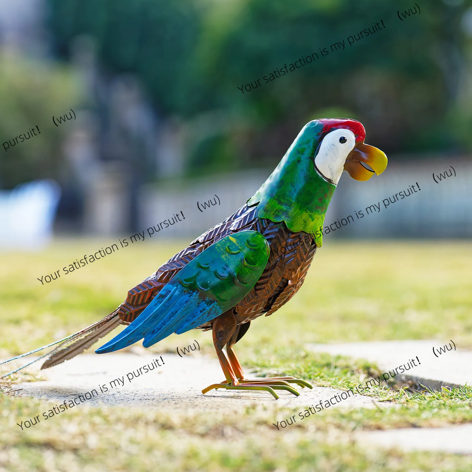 Creative wrought iron ornament outdoor courtyard garden decoration ornament simulation parrot decoration metal handicraft