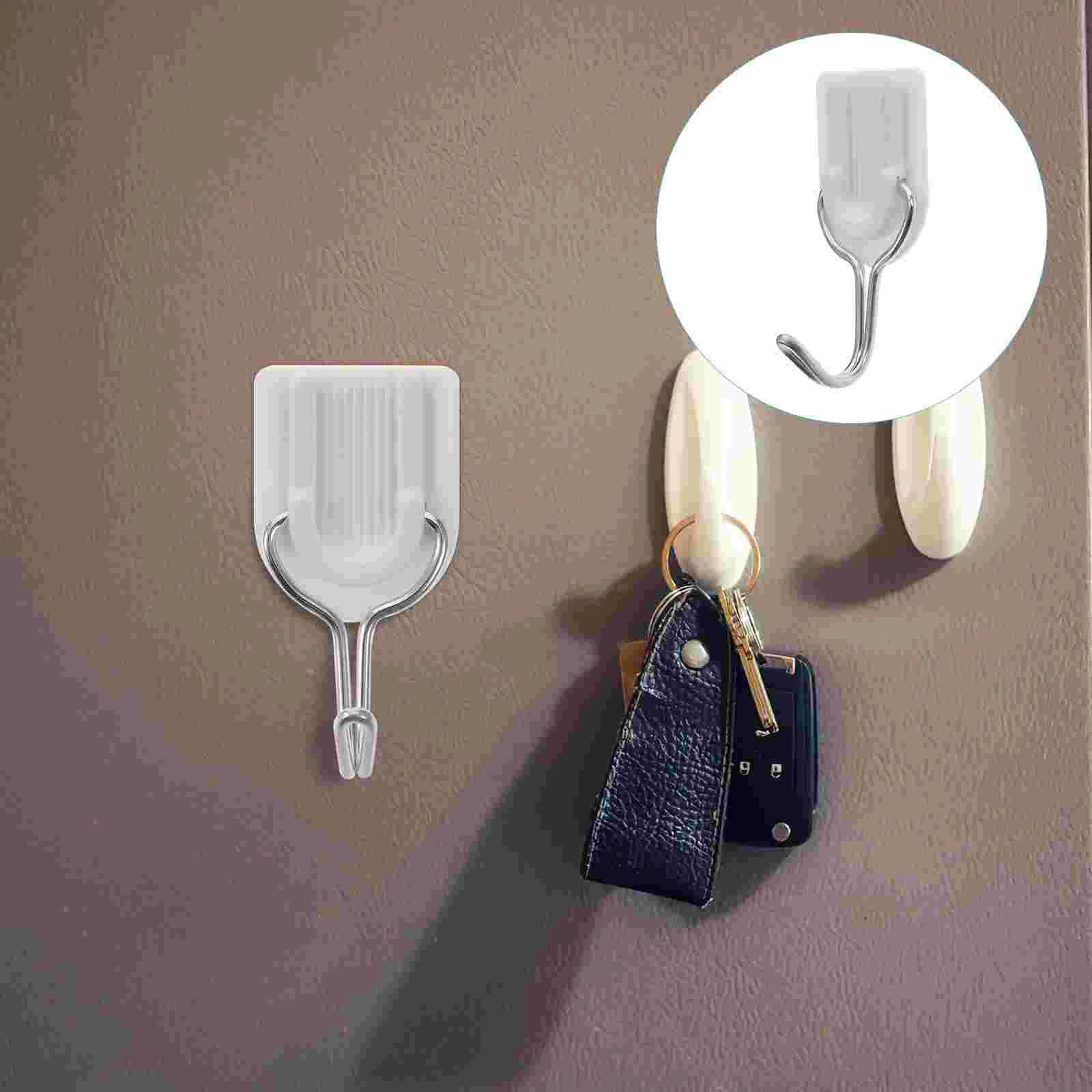 

50 Pcs No Punching Hook Adhesive Wall Hooks Mounted Clothes for Hanging Towel Sticky Self up