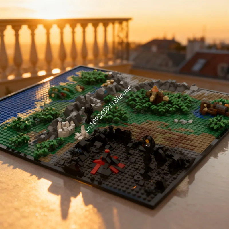 

4239 шт. миниатюрная карта MOC, хоббит средней земли и модель, рождественский подарок, строительные блоки, сборка, креативная идея, игрушка, кирпич для детей