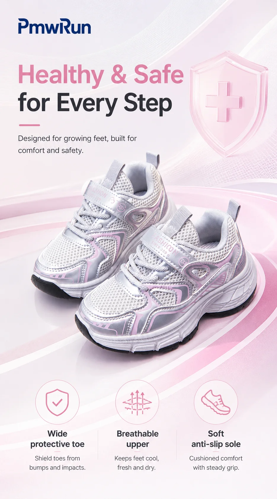 PU-Leder-Sportschuhe für Kinder, trendige, modische Teenager-Kinder-Sneaker, rutschfeste, atmungsaktive Laufschuhe für Jungen und Mädchen – Detail 1