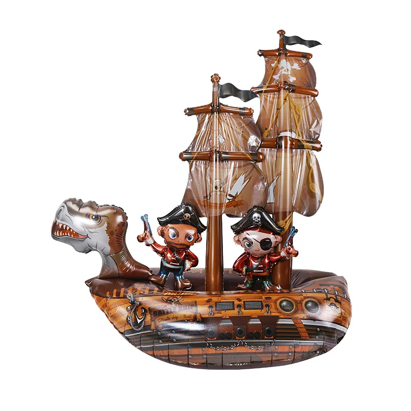 Three-dimensional Pirate Ship Aluminum Cartoon Balloon Toys Children's Festival Celebration Party Birthday Scene Layout Supplies