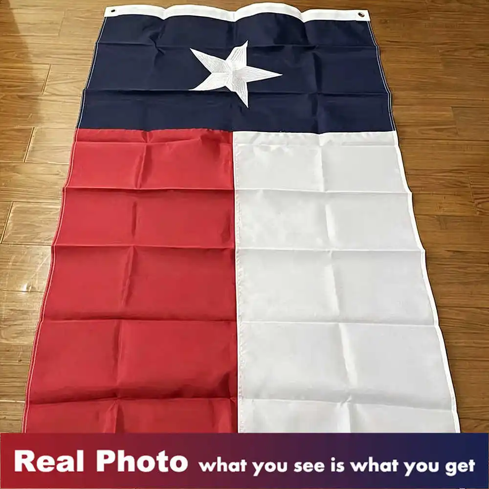 Texas State American Flag Embroidered Lone Star US Banner 3x5FT Oxford Nylon Waterproof Brass Grommets Home Garden Decoration