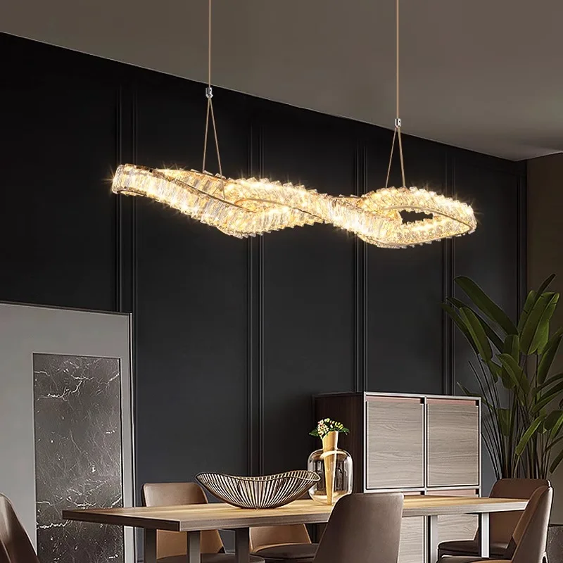 Modern LED K9 Crystal Chandelier For Dining Table Room Decoration Lighting, Used For Restaurant Ceiling Chandelier