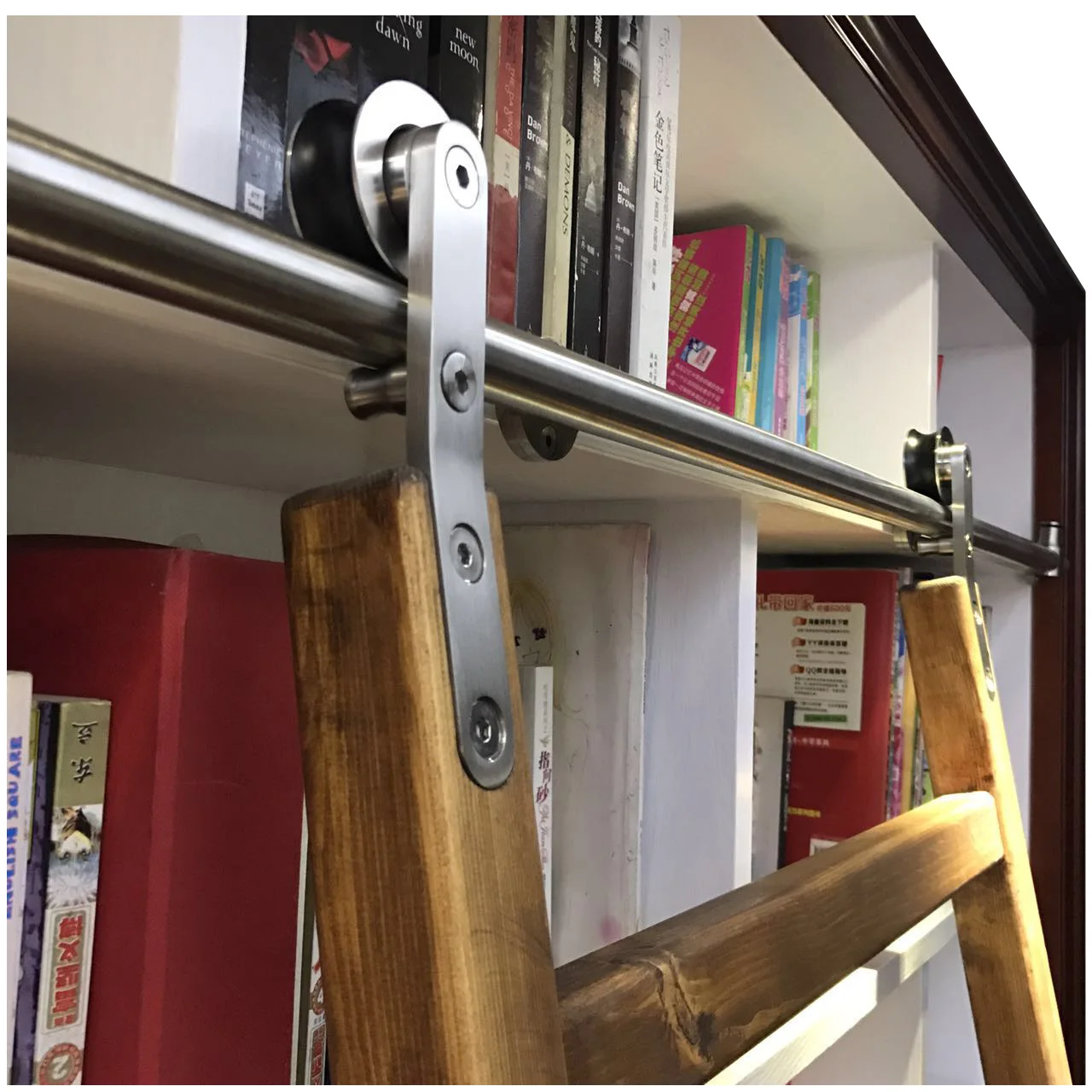 Escada Deslizante Biblioteca Sótão Escada Deslizante Ferragem Escada Escritório em Casa Aço Inoxidável 3m de