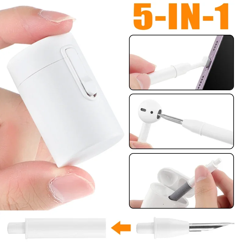 5 in 1 Cleaning Kit for Airpods Pro 3 2 1 Cleaner Brush Bluetooth Earphones Cleaning Pen Mobile Phone Keyboard Cleaning Tools