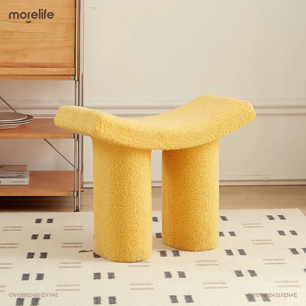 Nordic Shoe Changing Stools Ottoman Household Living Room Curved Plastic Small Bench Modern Chairs Bedroom Step Stool Furniture