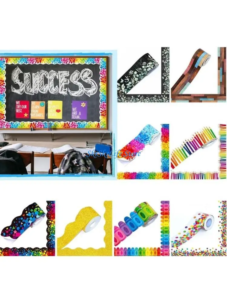

E65E 59 Feet Decors Border Adhesive Bulletin Board Border Trim Bulletin Border