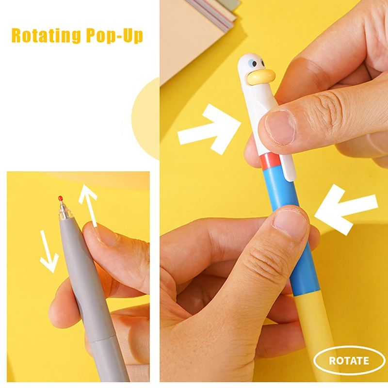 4Pcs Writing Pen, Cute And Funny Styling Pen Creative Rotating Gel Pen Chicken Pressing Gel Pen 0.5mm Black Office Supplies