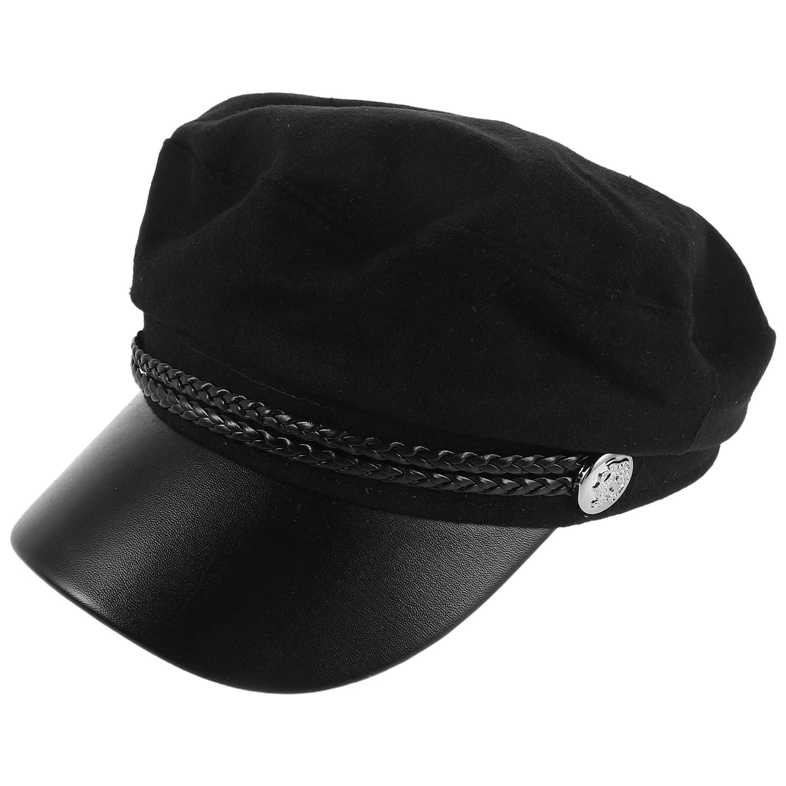 

Retro Black Beret Caps for Women Classic British Design Octagonal Structure Versatile Accessory Casual Formal Wear Autumn Winter