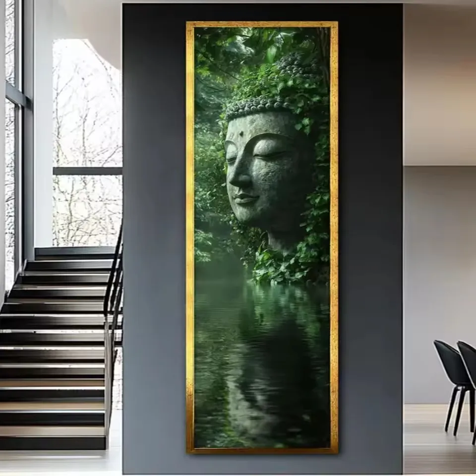 Zen bouddha 5d diamant peinture, grand bouddha diamant Art point de croix, bouddha tranquille, méditation spirituelle, décoration d'intérieur