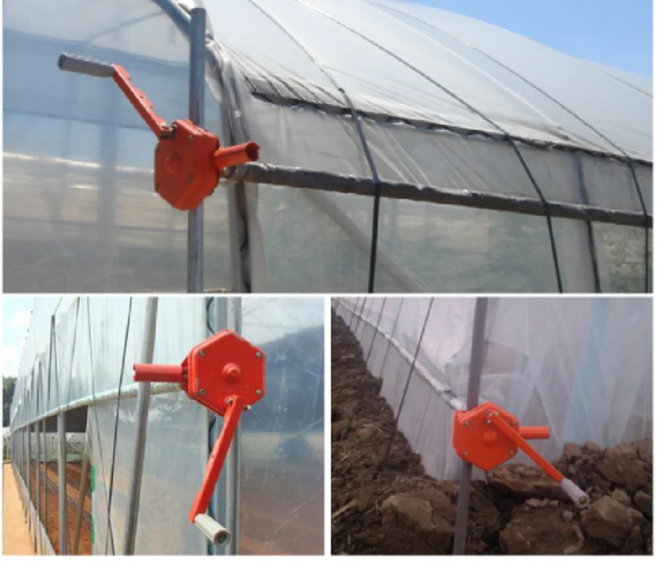 High Quality Greenhouse Ventilation Winch Manual Roll Up Film Winder Device For Side and Top Ventilation