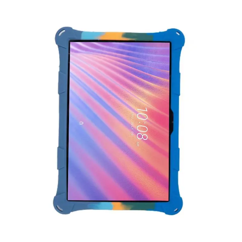 حافظة من السيليكون لهاتف HTC A100 مقاس 10.1 بوصة مع حامل للكمبيوتر اللوحي مع قلم حزام للأطفال