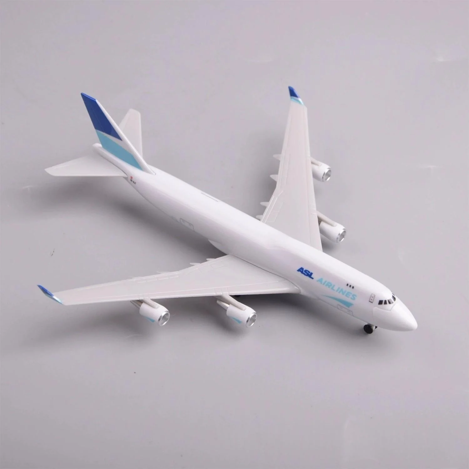 20cm Resin B747-400 ASL Airways Cargo Aircraft Simulation Miniature Airplane Model Opening Cargo Door Aviation Fun Collectible