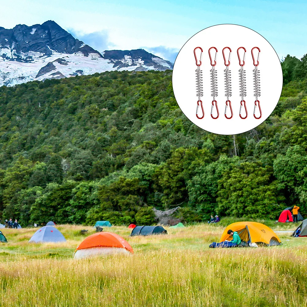 

1Set Tent Spring Hook Buckle Rustproof High Durability Stable Under High Tension Outdoor Camping Accessories Windproof Design