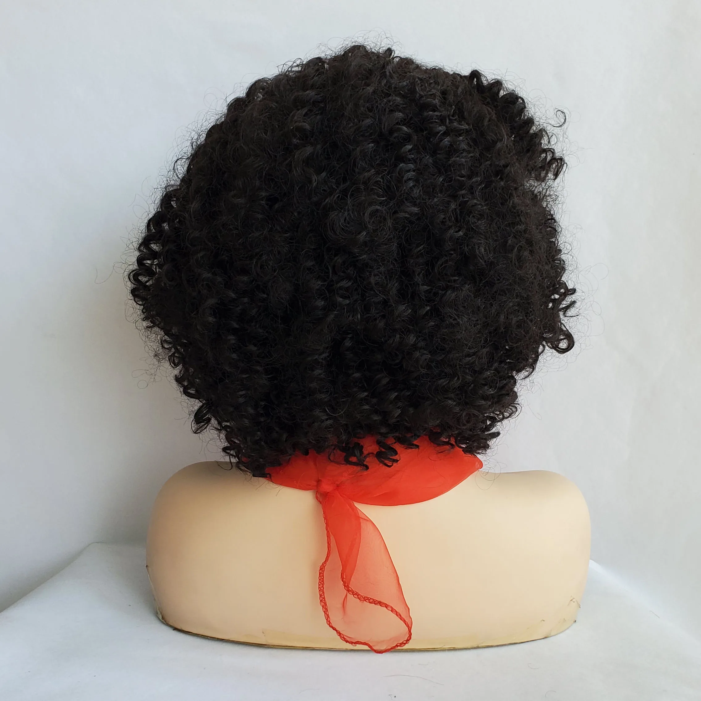 Peluca sintética negra corta afro kinky para mujer, peluca sintética completa, pelucas cortas y esponjosas