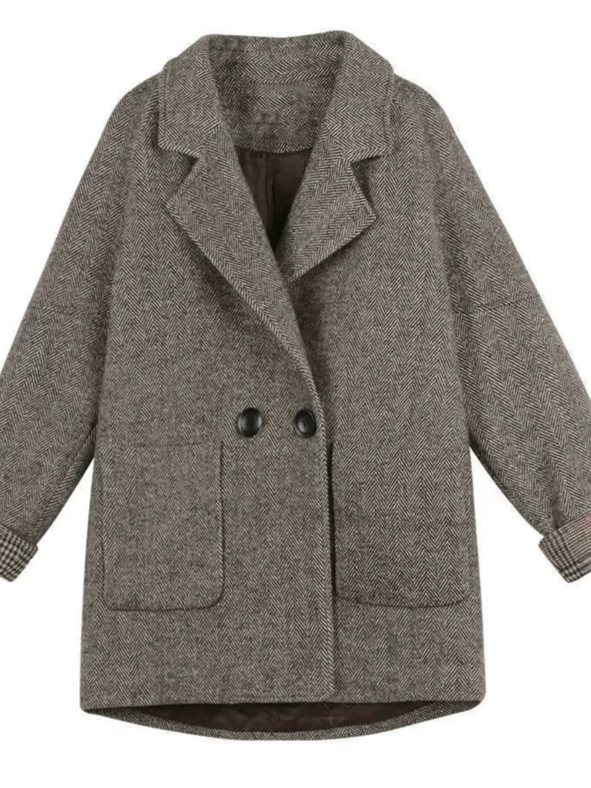 

Шерстяное дэт в стиле ретро, хлопковое женское пальто средней длины, двурядное, на пуговицах, осень-зима, модное женское пальто