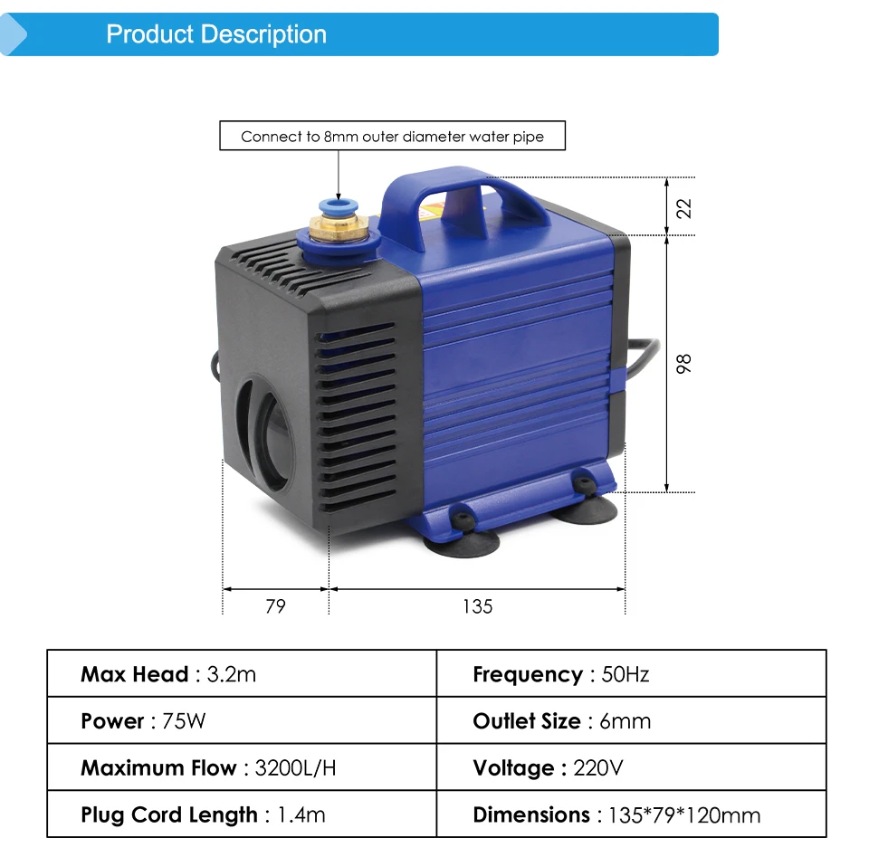 G-Penny 1,5KW ER16 80mm Wassergekühlter Spindel-Kit 0,01mm Rundlauf, 1,5kW VFD-Wechselrichter, 80mm Halterung, 75W Pumpe für CNC-Fräsmaschine – Detail 12