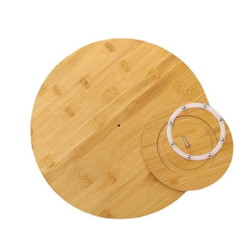 ABAH-Kitchen Spice Organizer-Modern Minimalist Style Bamboo Rotating Tray 360° Rotation Design