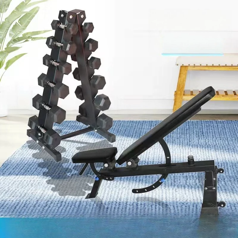 Wholesale hexagonal dumbbell rack three-layer ten-pair pair pair two-layer barbell rack gym household equipment A-word