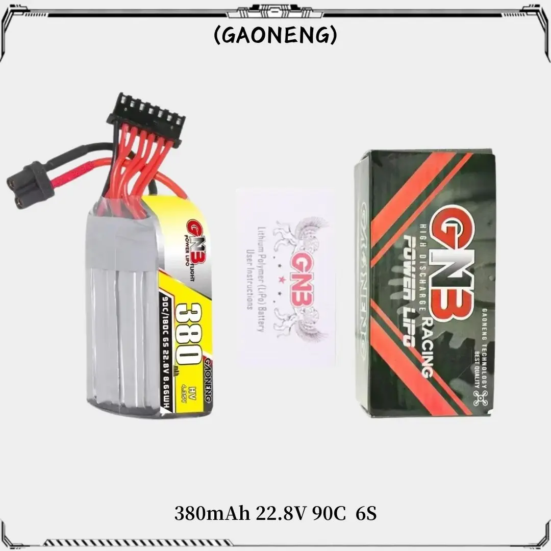 GNB GAONENG GNB 380 mAh 6S 22,8 V 90C HV Lipo Batterie mit XT30 Stecker für RC FPV Racing Drone Quadcopter Tinywhoop