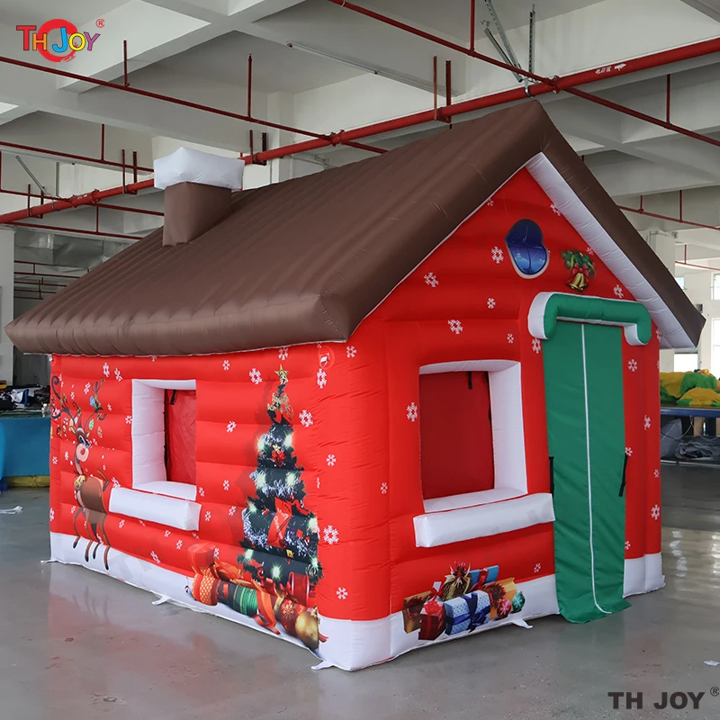 Casa inflável do Natal, barraca de Papai Noel, decorações do Natal, navio rápido do ar, 4x3m