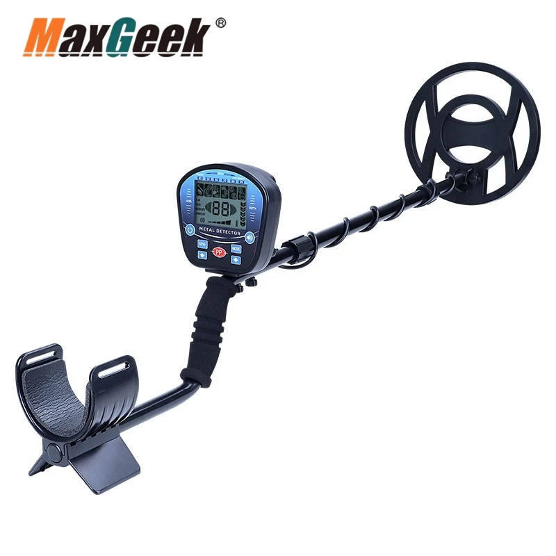 Maxgeek-Detector de Metales subterráneo GT860, buscador de oro con pantalla LED grande, bobina de búsqueda de 10