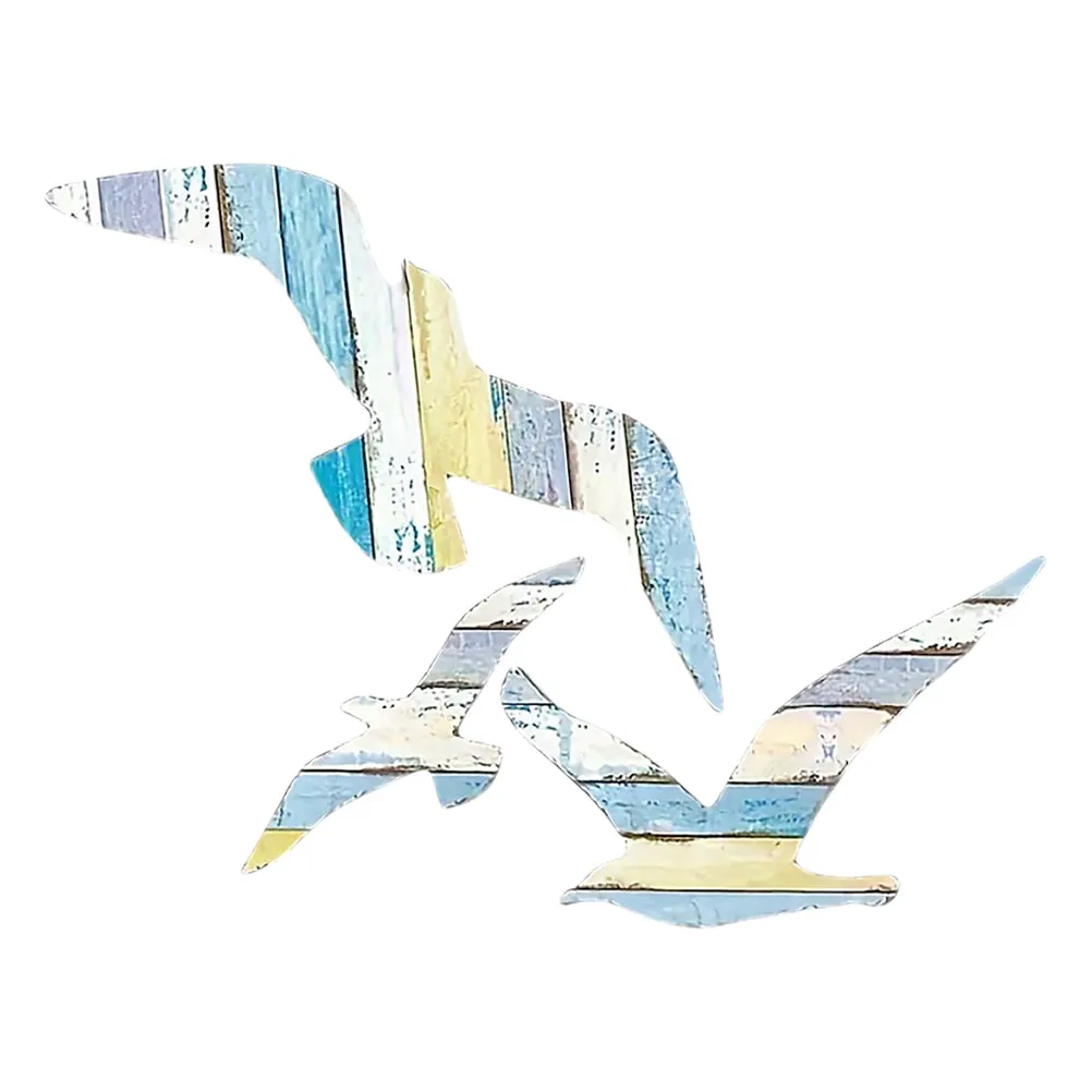 

3Pcs Seagull Wall Hanging Wooden Coastal Decor Beach House Wall Art Mediterranean Style Living Room Bedroom Dining Room